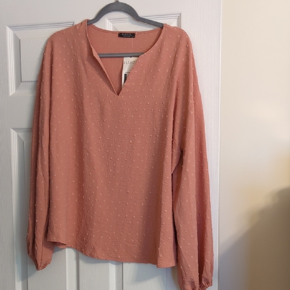 Ellison Women's Blush Textured Blouse - Picture 1 of 3